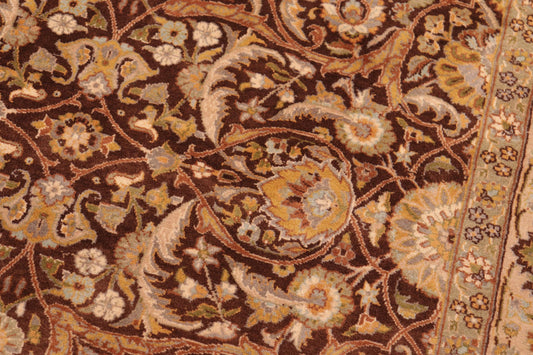 handmade Transitional Regular Brown Taupe Hand Knotted RECTANGLE 100% WOOL area rug 6x9