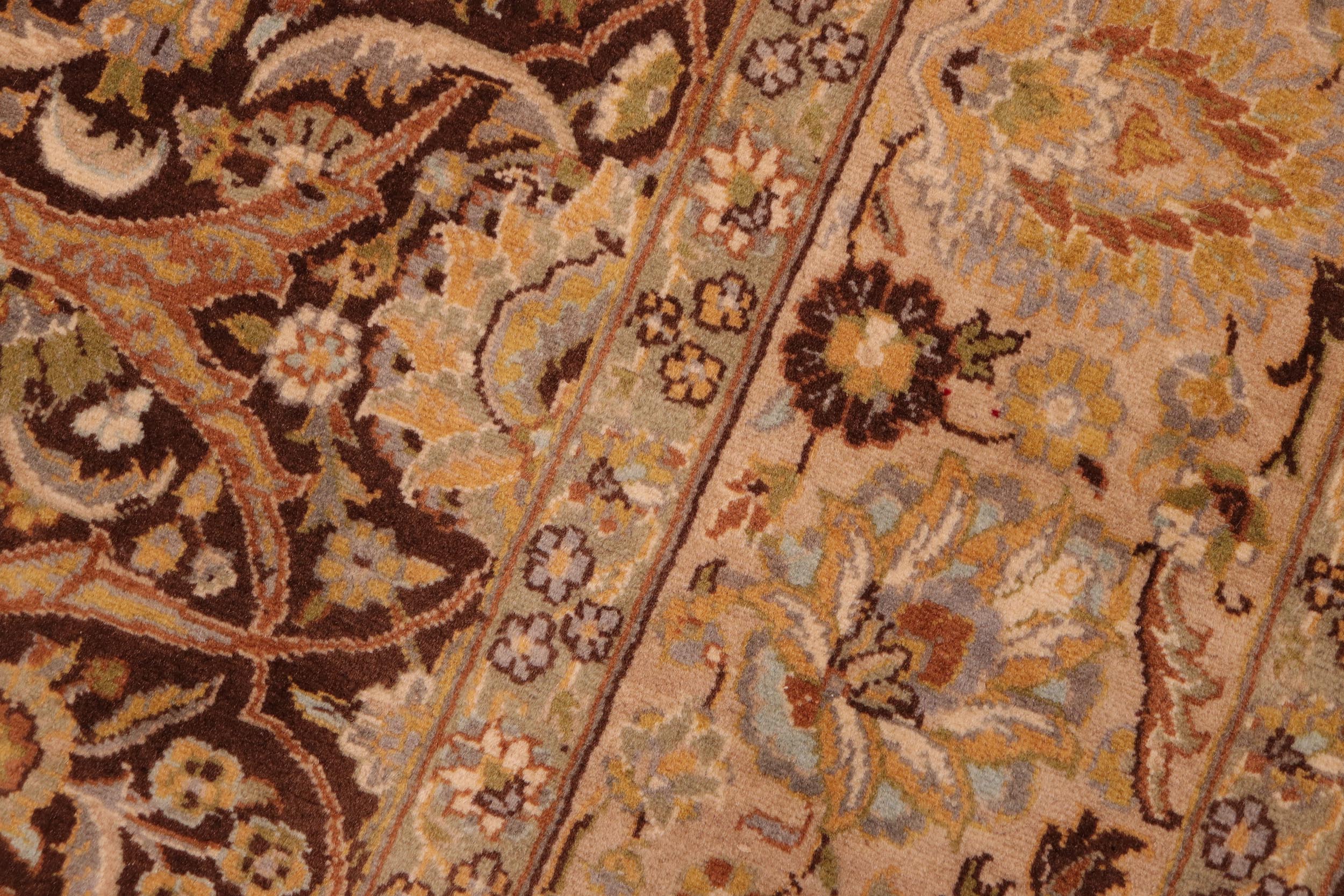 handmade Transitional Regular Brown Taupe Hand Knotted RECTANGLE 100% WOOL area rug 6x9