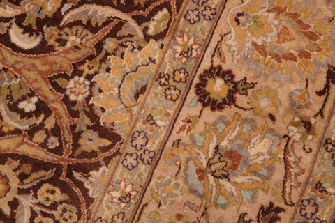 handmade Transitional Regular Brown Taupe Hand Knotted RECTANGLE 100% WOOL area rug 6x9