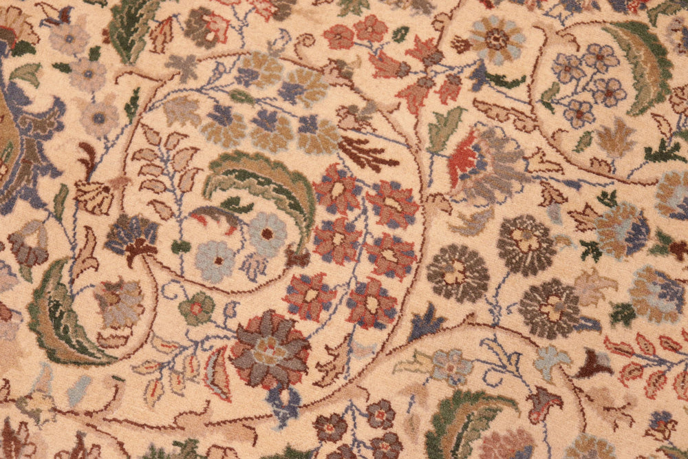 handmade Traditional Ghulasha If Beige Green Hand Knotted RECTANGLE 100% WOOL area rug 6x9