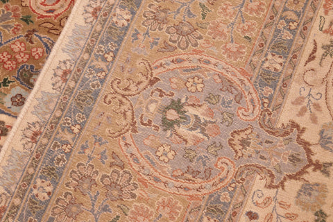 handmade Traditional Ghulasha If Beige Green Hand Knotted RECTANGLE 100% WOOL area rug 6x9