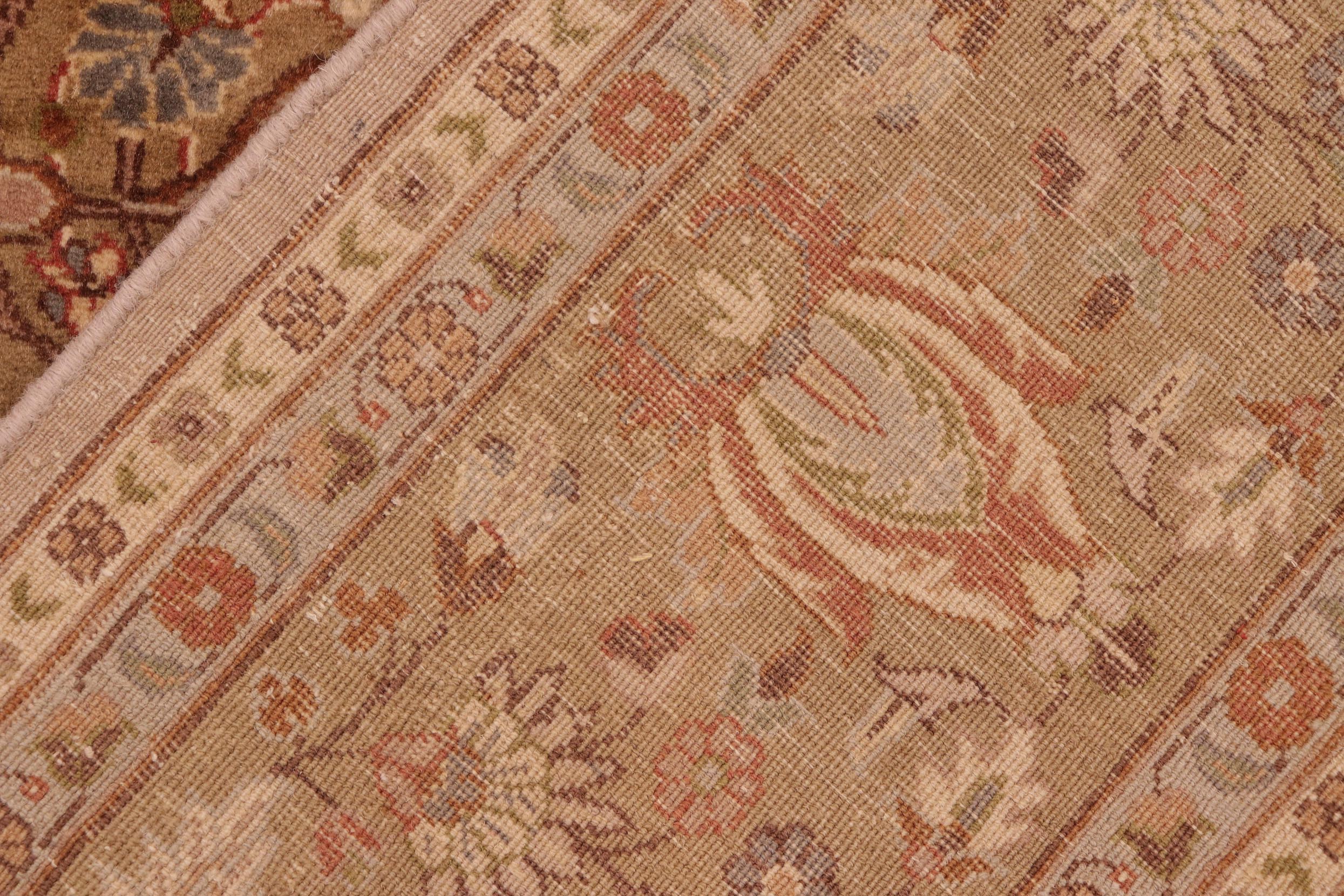 handmade Traditional Farhad Taupe Green Hand Knotted RECTANGLE 100% WOOL area rug 6x9