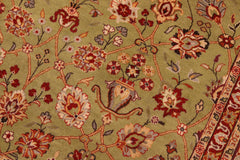 handmade Transitional Lahore Green Burgundy Hand Knotted RECTANGLE 100% WOOL area rug 6x9