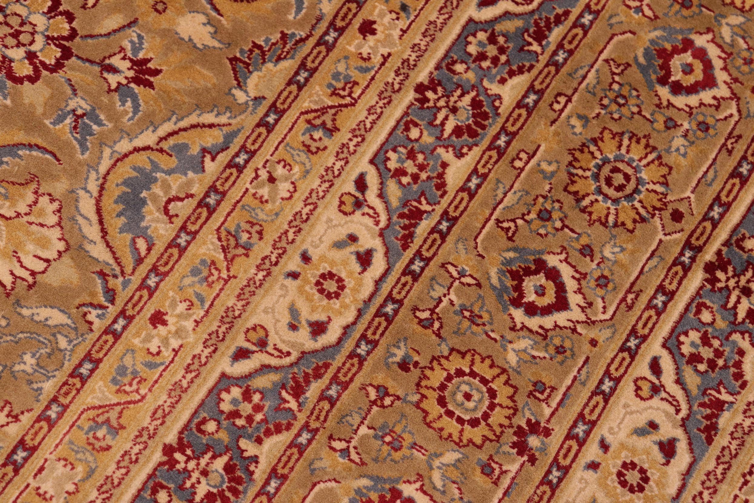 handmade Traditional Regular Brown Gold Hand Knotted RECTANGLE 100% WOOL area rug 6x9
