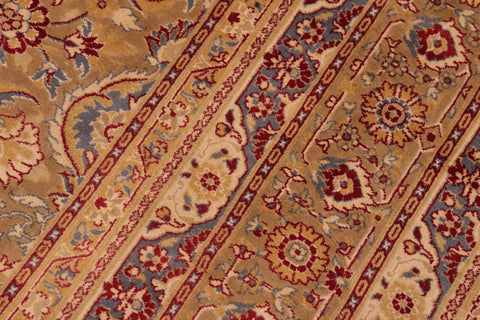 handmade Traditional Regular Brown Gold Hand Knotted RECTANGLE 100% WOOL area rug 6x9