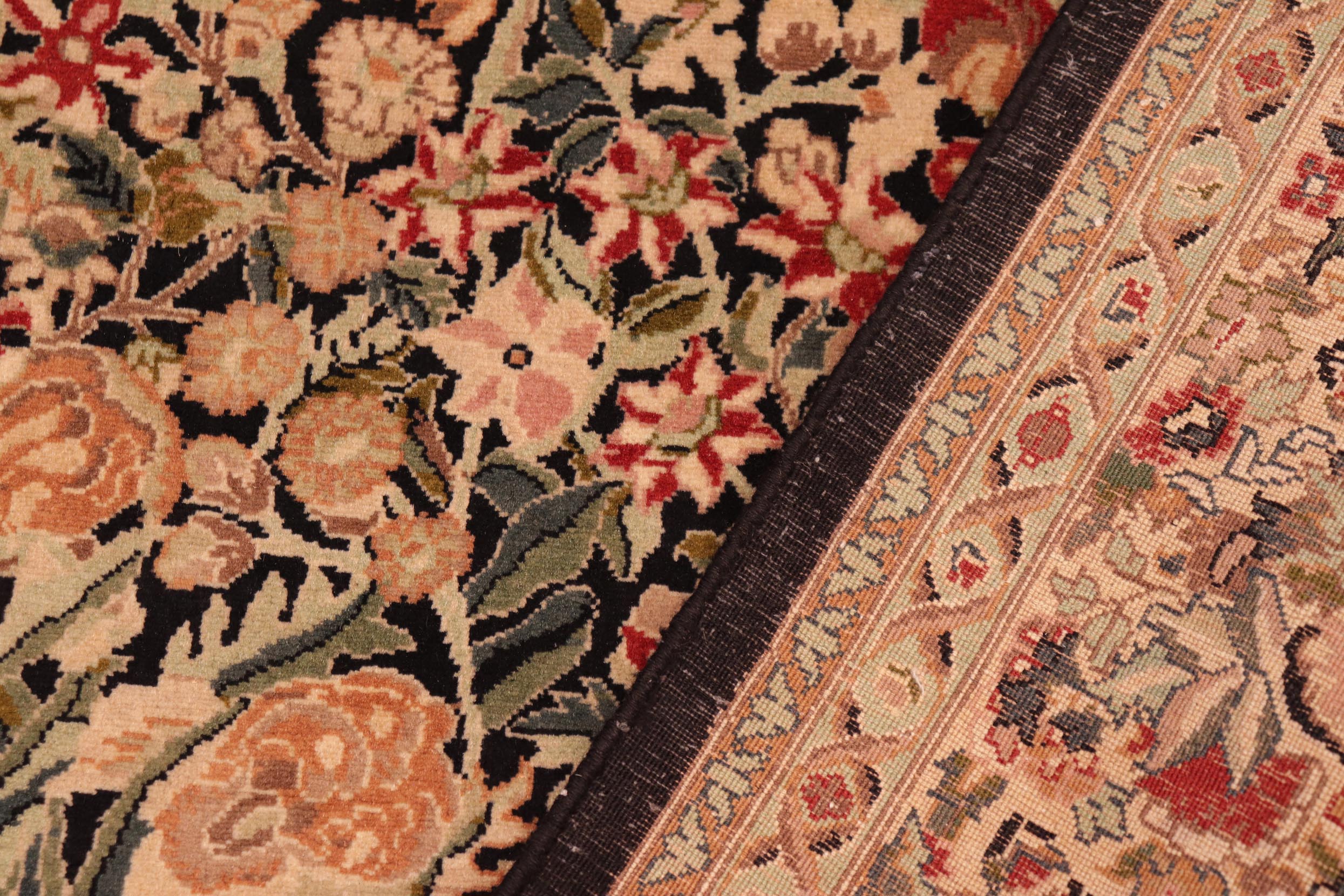 handmade Transitional Inkalab Black Beige Hand Knotted RECTANGLE 100% WOOL area rug 6x9
