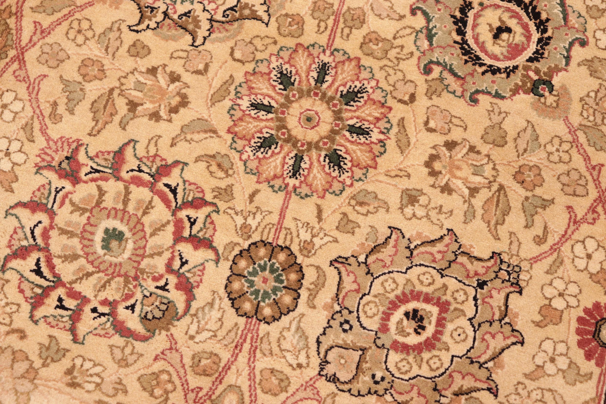 handmade Traditional New Mubashe Beige Black Hand Knotted RECTANGLE 100% WOOL area rug 6x9