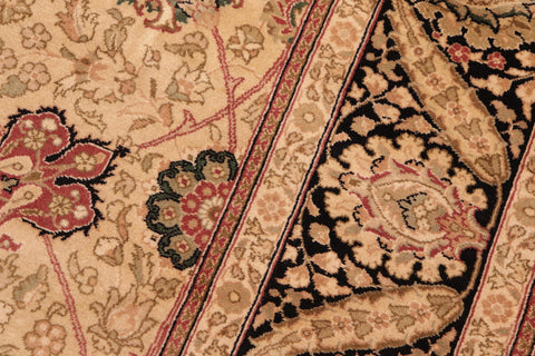 handmade Traditional New Mubashe Beige Black Hand Knotted RECTANGLE 100% WOOL area rug 6x9
