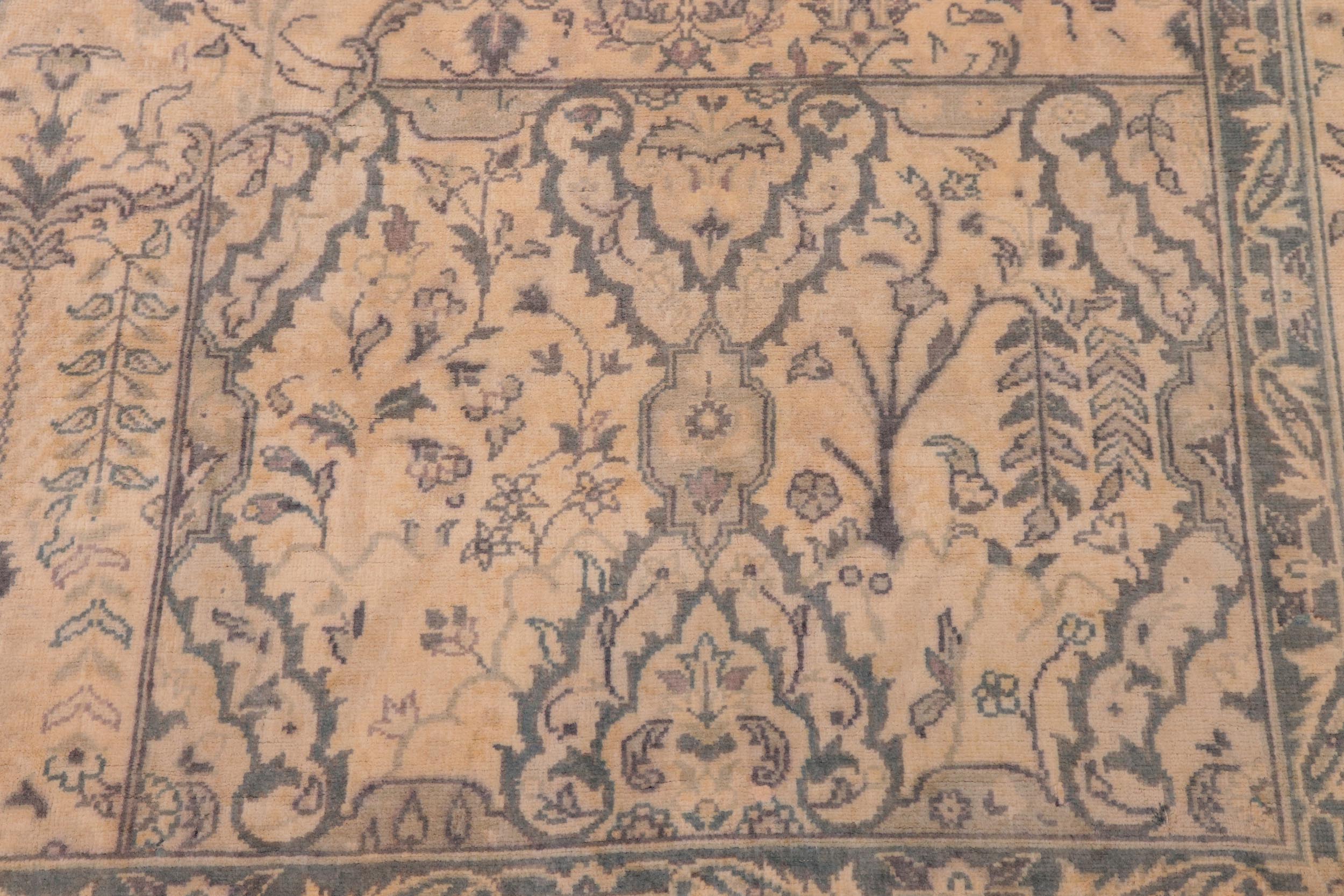 handmade Transitional Design Ivory Ivory Hand Knotted RECTANGLE 100% WOOL area rug 6' x 9'