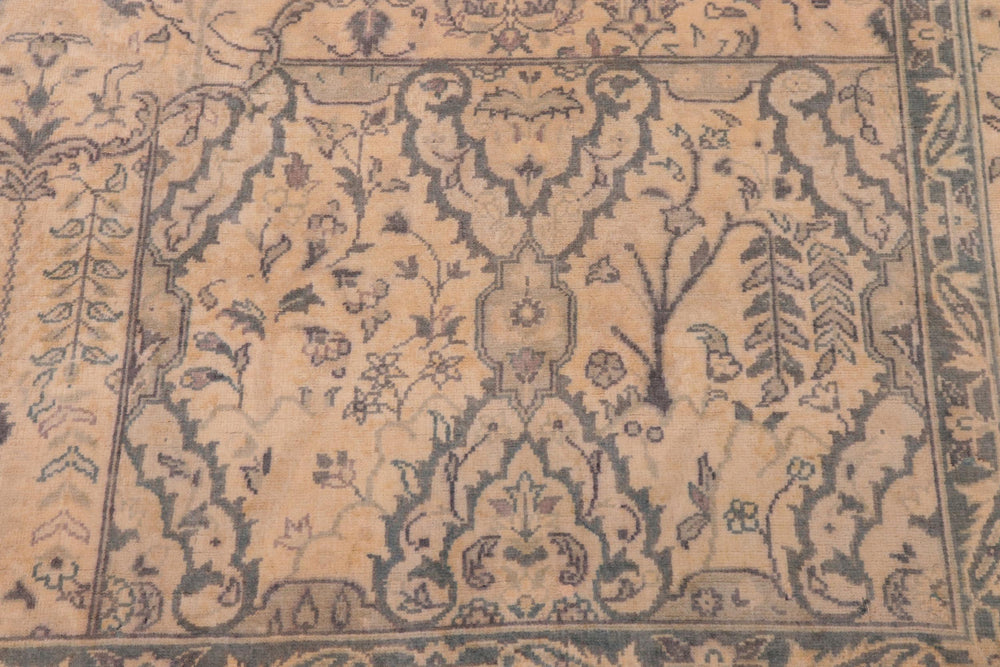 handmade Transitional Design Ivory Ivory Hand Knotted RECTANGLE 100% WOOL area rug 6' x 9'