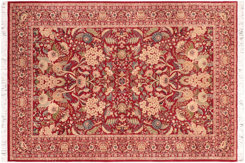 handmade Traditional Nagi Red Beige Hand Knotted RECTANGLE 100% WOOL area rug 6x9