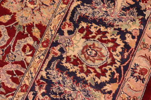 handmade Traditional Agra Red Blue Hand Knotted RECTANGLE 100% WOOL area rug 6x9