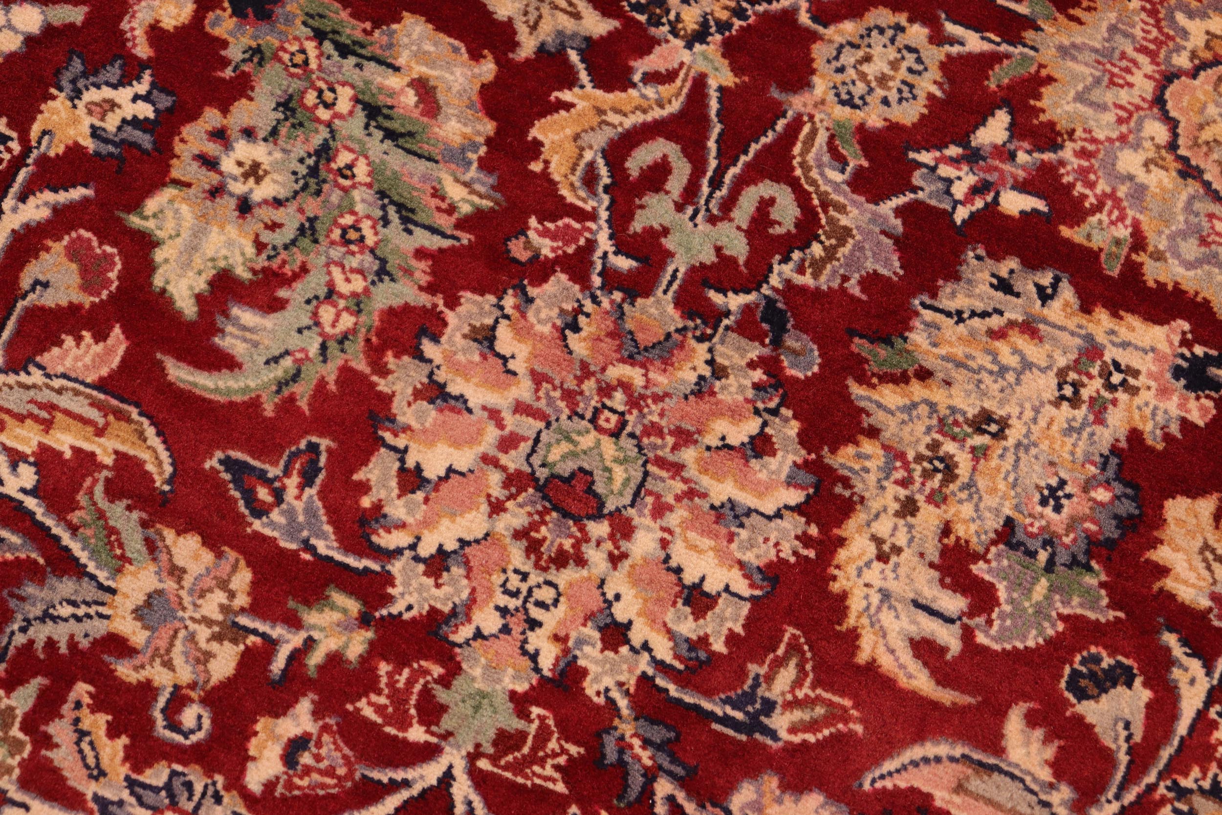 handmade Traditional Agra Red Blue Hand Knotted RECTANGLE 100% WOOL area rug 6x9