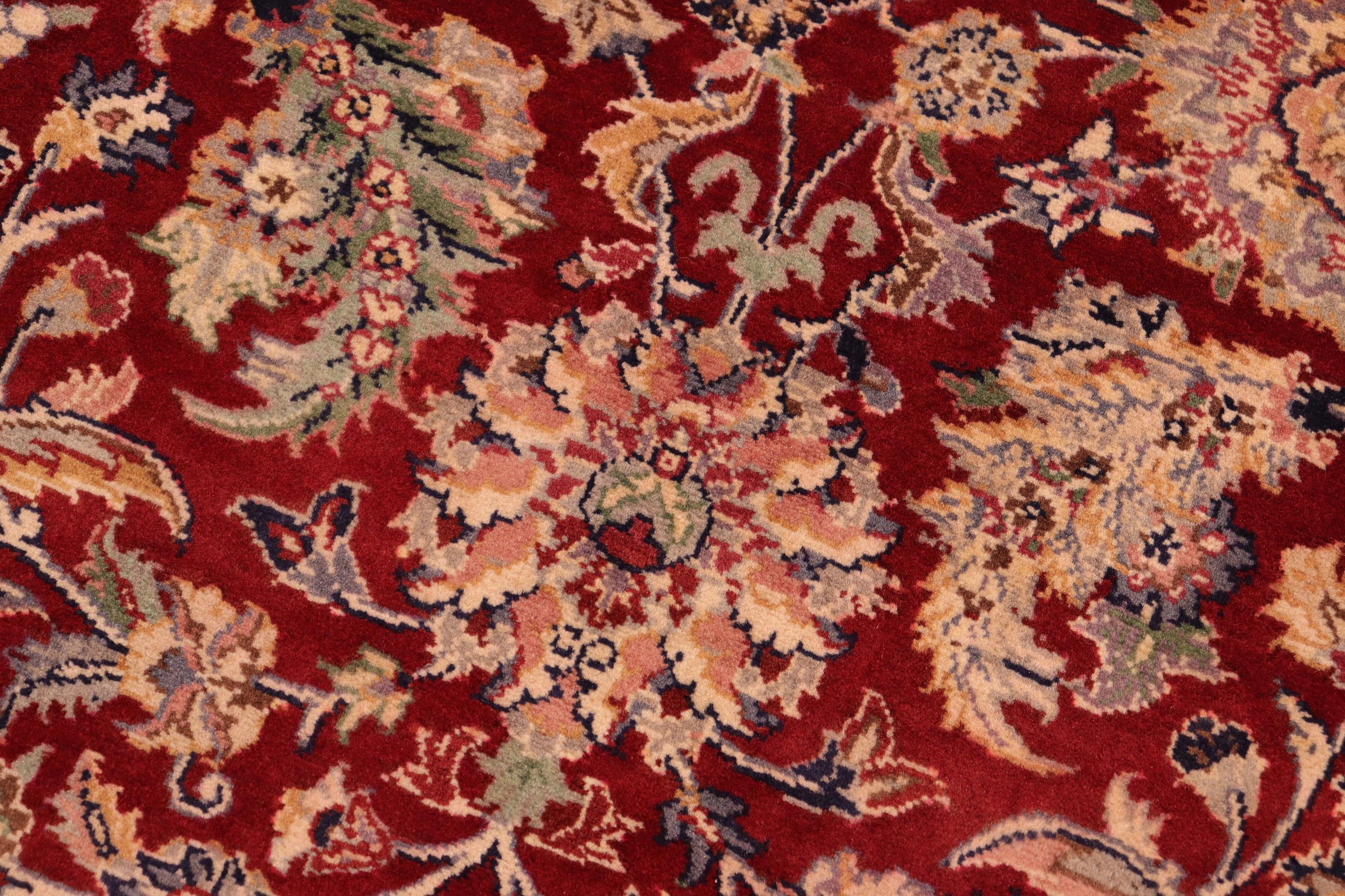 handmade Traditional Agra Red Blue Hand Knotted RECTANGLE 100% WOOL area rug 6x9