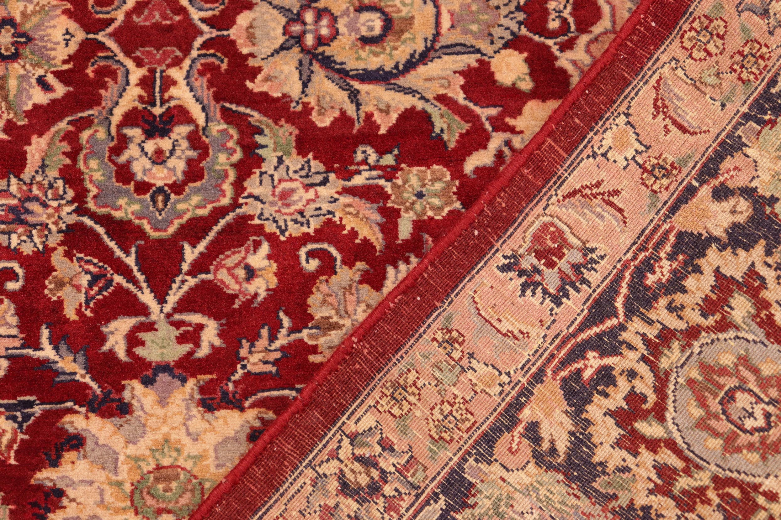 handmade Traditional Agra Red Blue Hand Knotted RECTANGLE 100% WOOL area rug 6x9