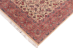 handmade Transitional Tabriz Beige Pink Hand Knotted RECTANGLE 100% WOOL area rug 8x11