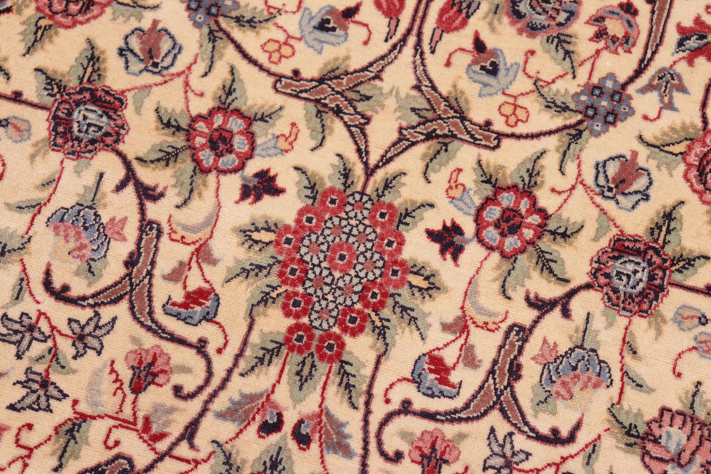 handmade Transitional Tabriz Beige Pink Hand Knotted RECTANGLE 100% WOOL area rug 8x11