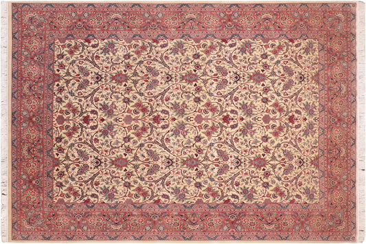 handmade Transitional Tabriz Beige Pink Hand Knotted RECTANGLE 100% WOOL area rug 8x11