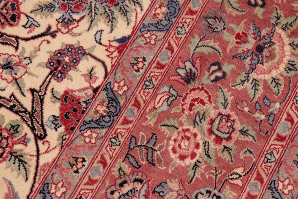 handmade Transitional Tabriz Beige Pink Hand Knotted RECTANGLE 100% WOOL area rug 8x11