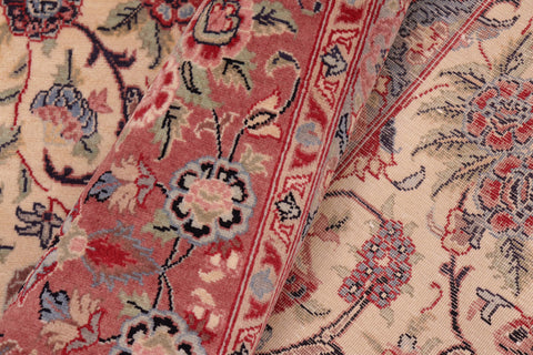 handmade Transitional Tabriz Beige Pink Hand Knotted RECTANGLE 100% WOOL area rug 8x11