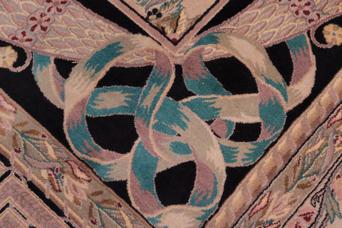 handmade Traditional New Mubashe Lt. Tan Black Hand Knotted RECTANGLE 100% WOOL area rug 9x12