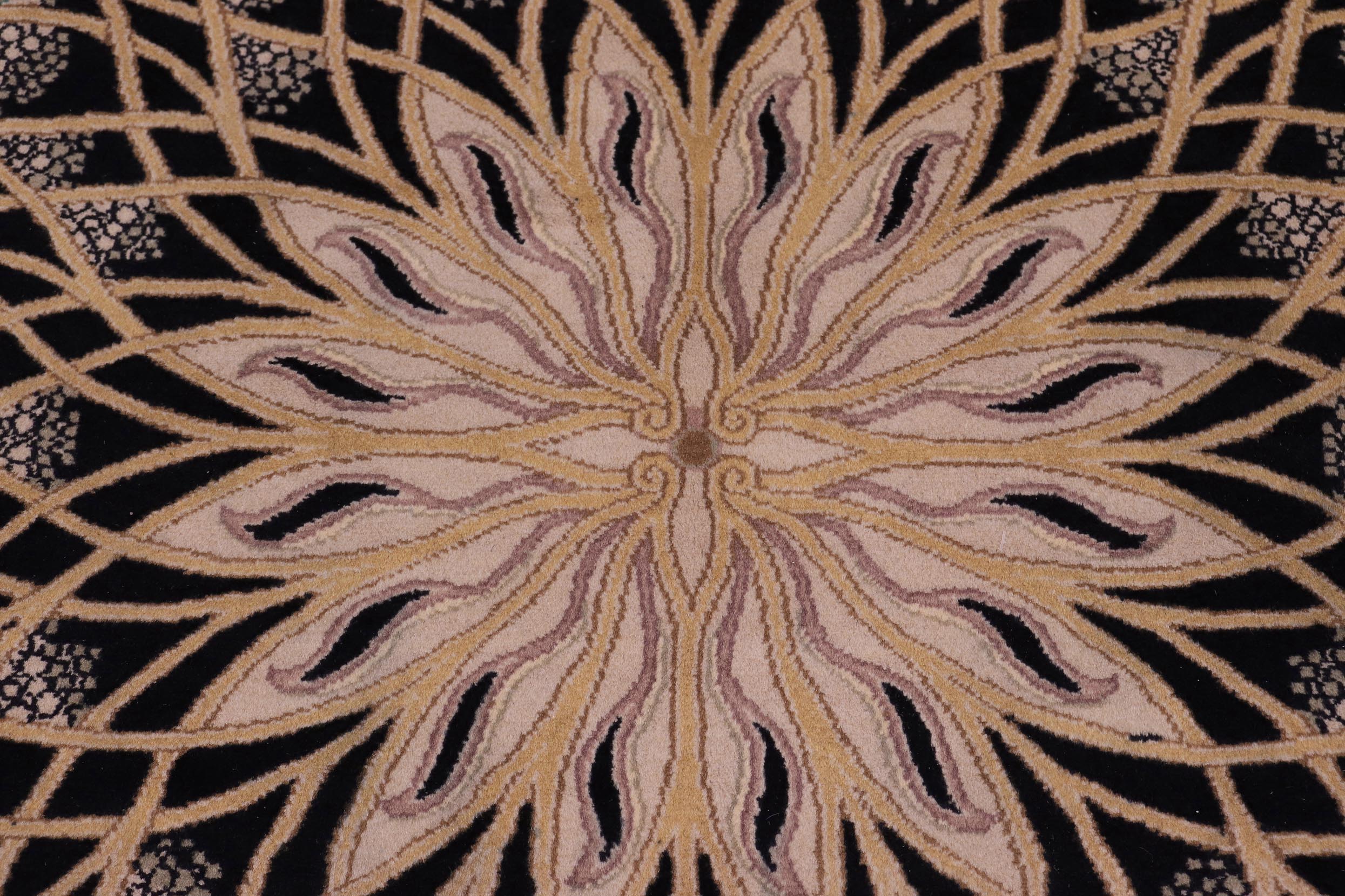 handmade Traditional New Mubashe Lt. Tan Black Hand Knotted RECTANGLE 100% WOOL area rug 9x12
