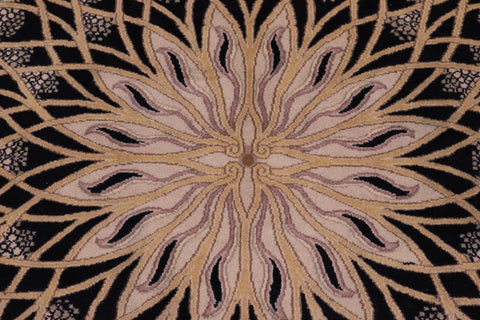 handmade Traditional New Mubashe Lt. Tan Black Hand Knotted RECTANGLE 100% WOOL area rug 9x12