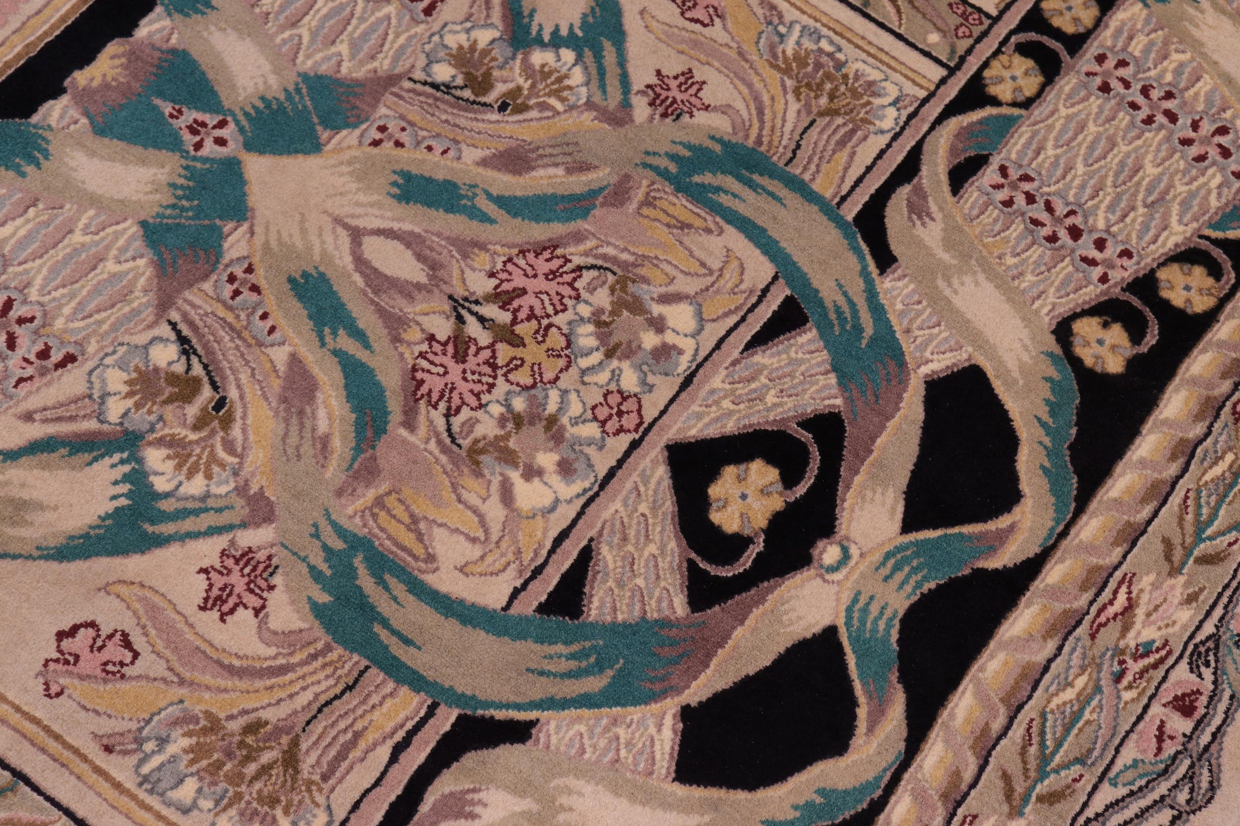 handmade Traditional New Mubashe Lt. Tan Black Hand Knotted RECTANGLE 100% WOOL area rug 9x12