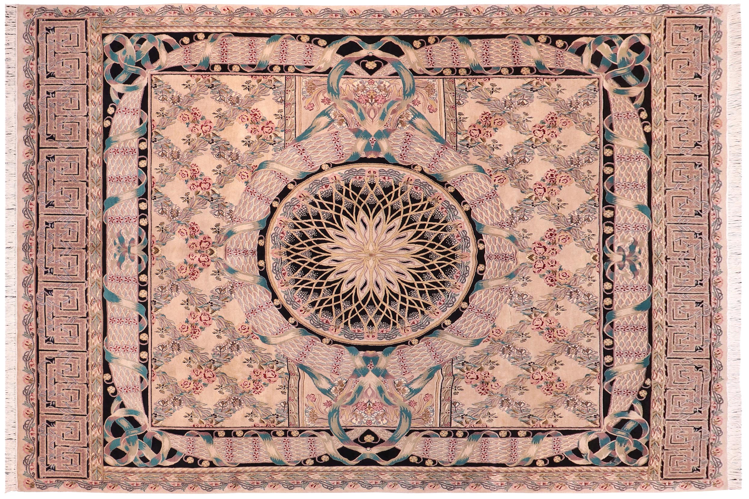 handmade Traditional New Mubashe Lt. Tan Black Hand Knotted RECTANGLE 100% WOOL area rug 9x12
