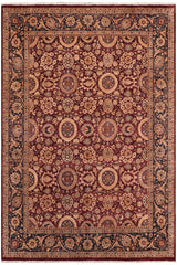 Traditional Agra Tabriz Septembe Aubergine Blue Hand Knotted Area rugs 8 x 10