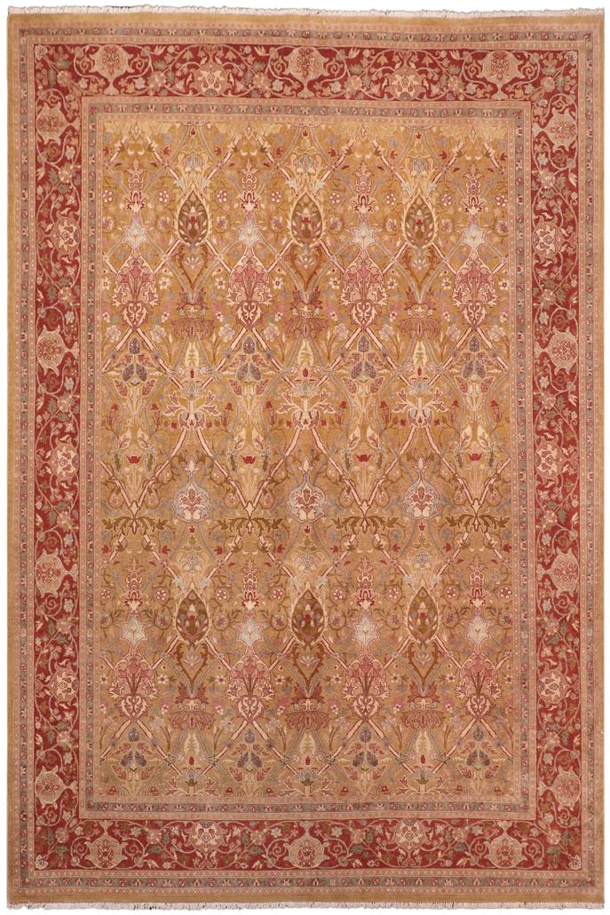 Traditional Mujahid Idell Green Rust Hand Knotted Area rugs 8 x 11
