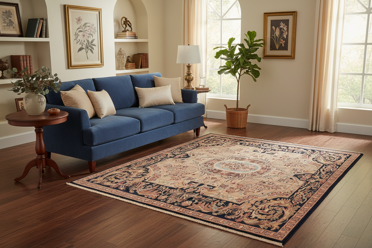 handmade Traditional Angola Tan Blue Hand Knotted RECTANGLE 100% WOOL area rug 8x10