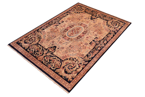 handmade Traditional Angola Tan Blue Hand Knotted RECTANGLE 100% WOOL area rug 8x10