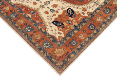handmade Traditional Kafkaz Beige Rust Hand Knotted RECTANGLE 100% WOOL area rug 9 x 13