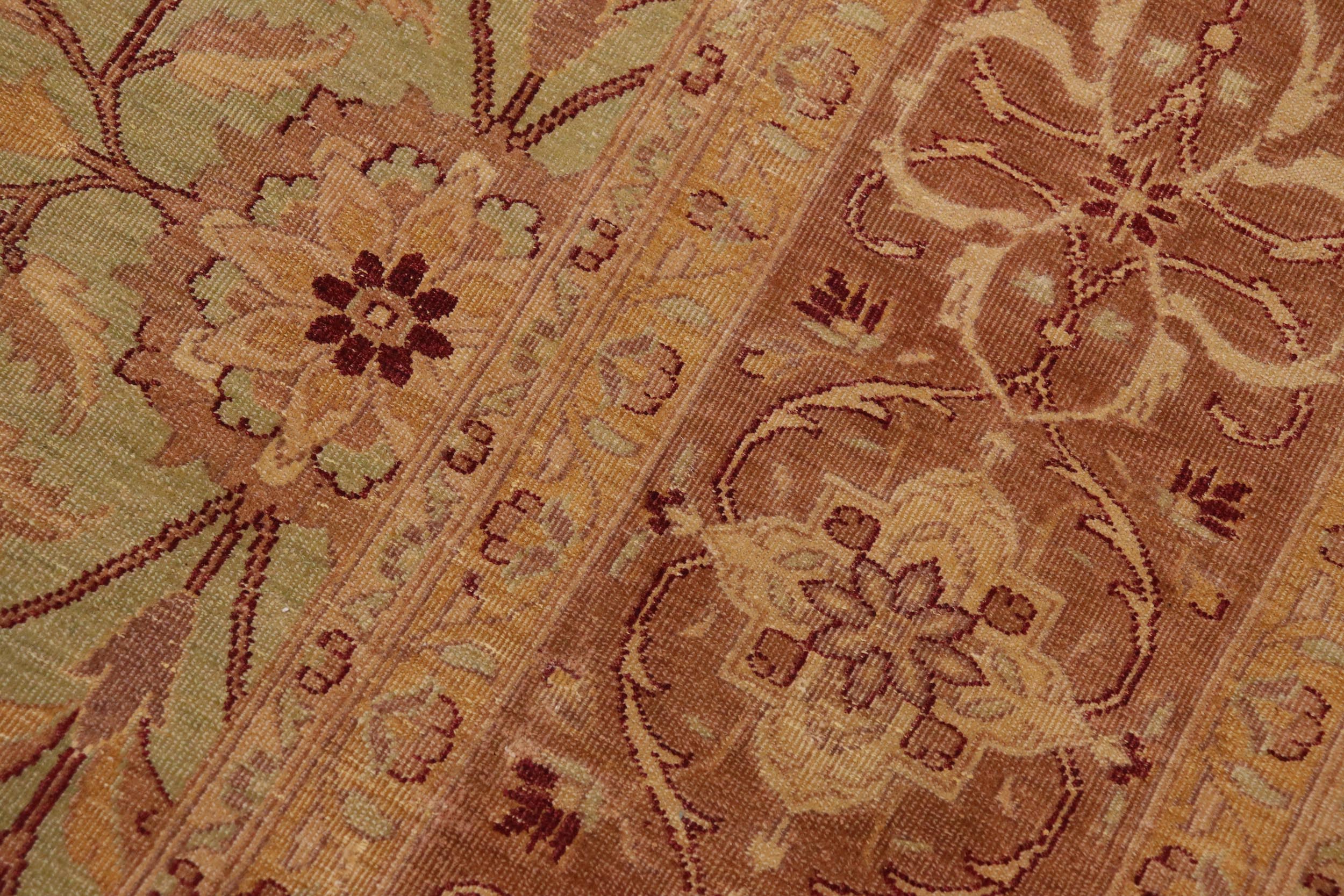 handmade Traditional Antique Lt. Green Lt. Brown Hand Knotted RECTANGLE 100% WOOL area rug 9x12
