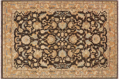 handmade Traditional Kafkaz Charcoal Brown Hand Knotted RECTANGLE 100% WOOL area rug 9x11