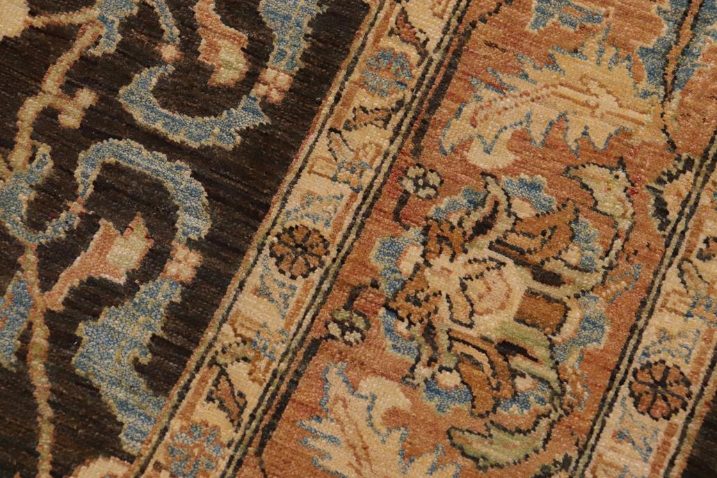 handmade Traditional Kafkaz Charcoal Brown Hand Knotted RECTANGLE 100% WOOL area rug 9 x 11