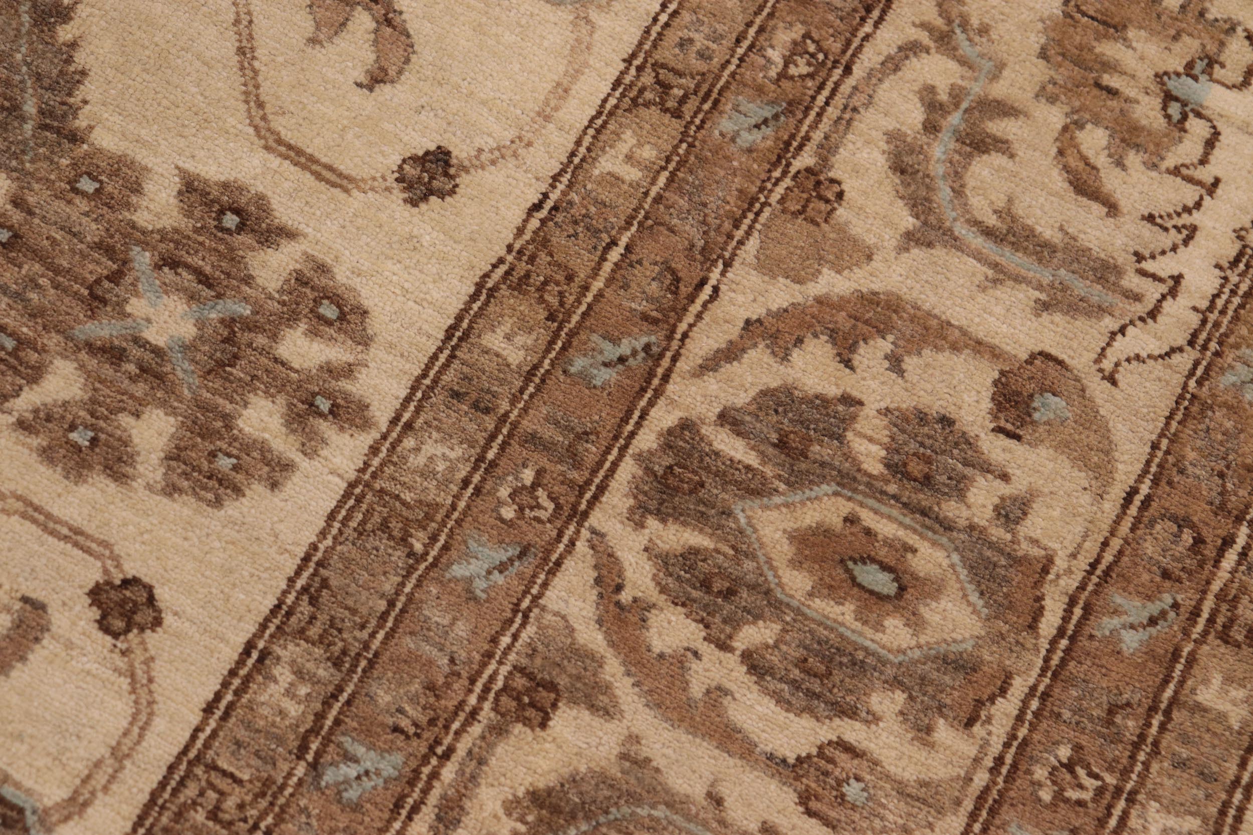 handmade Transitional Kafkaz Beige Blue Hand Knotted RECTANGLE 100% WOOL area rug 9' x 13'