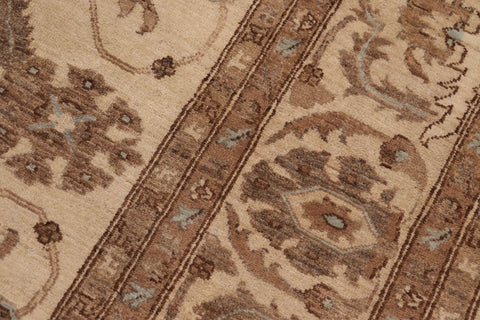 handmade Transitional Kafkaz Beige Blue Hand Knotted RECTANGLE 100% WOOL area rug 9' x 13'