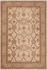 handmade Traditional Kafkaz Beige Blue Hand Knotted RECTANGLE 100% WOOL area rug 9 x 13