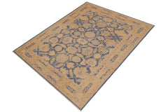 handmade Traditional Kafkaz Blue Beige Hand Knotted RECTANGLE 100% WOOL area rug 9 x 12