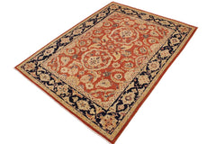 handmade Traditional Kafkaz Rust Blue Hand Knotted RECTANGLE 100% WOOL area rug 9 x 12