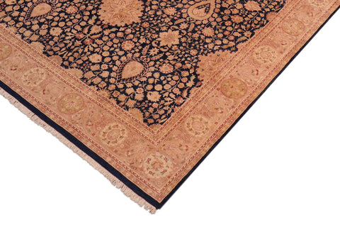 handmade Transitional Sultan Blue Tan Hand Knotted RECTANGLE 100% WOOL area rug 8x10