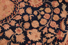 Vintage Persian Sultan Rikki Blue/Tan Wool Rug - 8'2'' x 10'5''