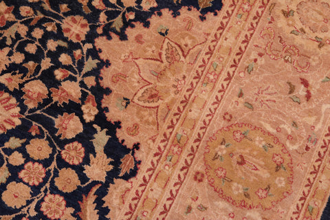 handmade Transitional Sultan Blue Tan Hand Knotted RECTANGLE 100% WOOL area rug 8x10