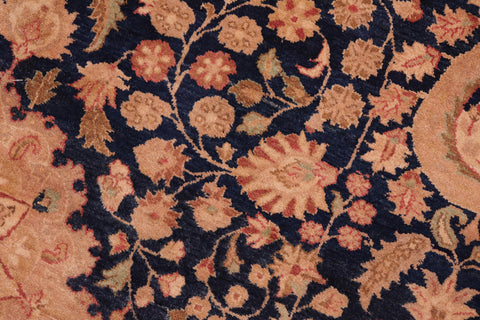 handmade Transitional Sultan Blue Tan Hand Knotted RECTANGLE 100% WOOL area rug 8x10