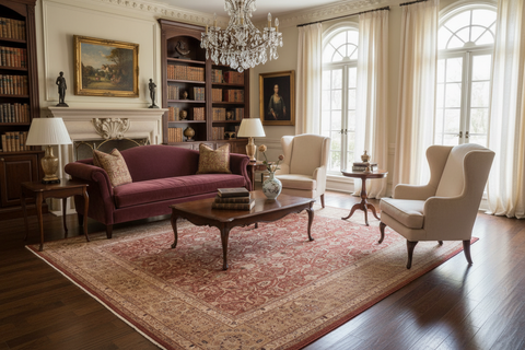 handmade Transitional Lahore Lt. Brown Gold Hand Knotted RECTANGLE 100% WOOL area rug 8' x 10'