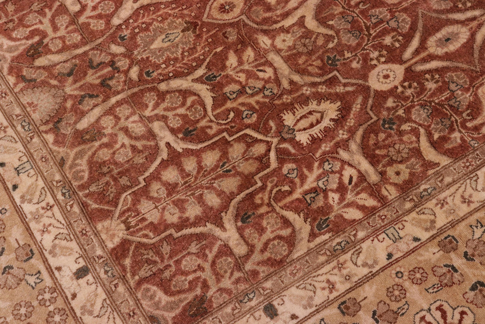 handmade Transitional Lahore Lt. Brown Gold Hand Knotted RECTANGLE 100% WOOL area rug 8' x 10'