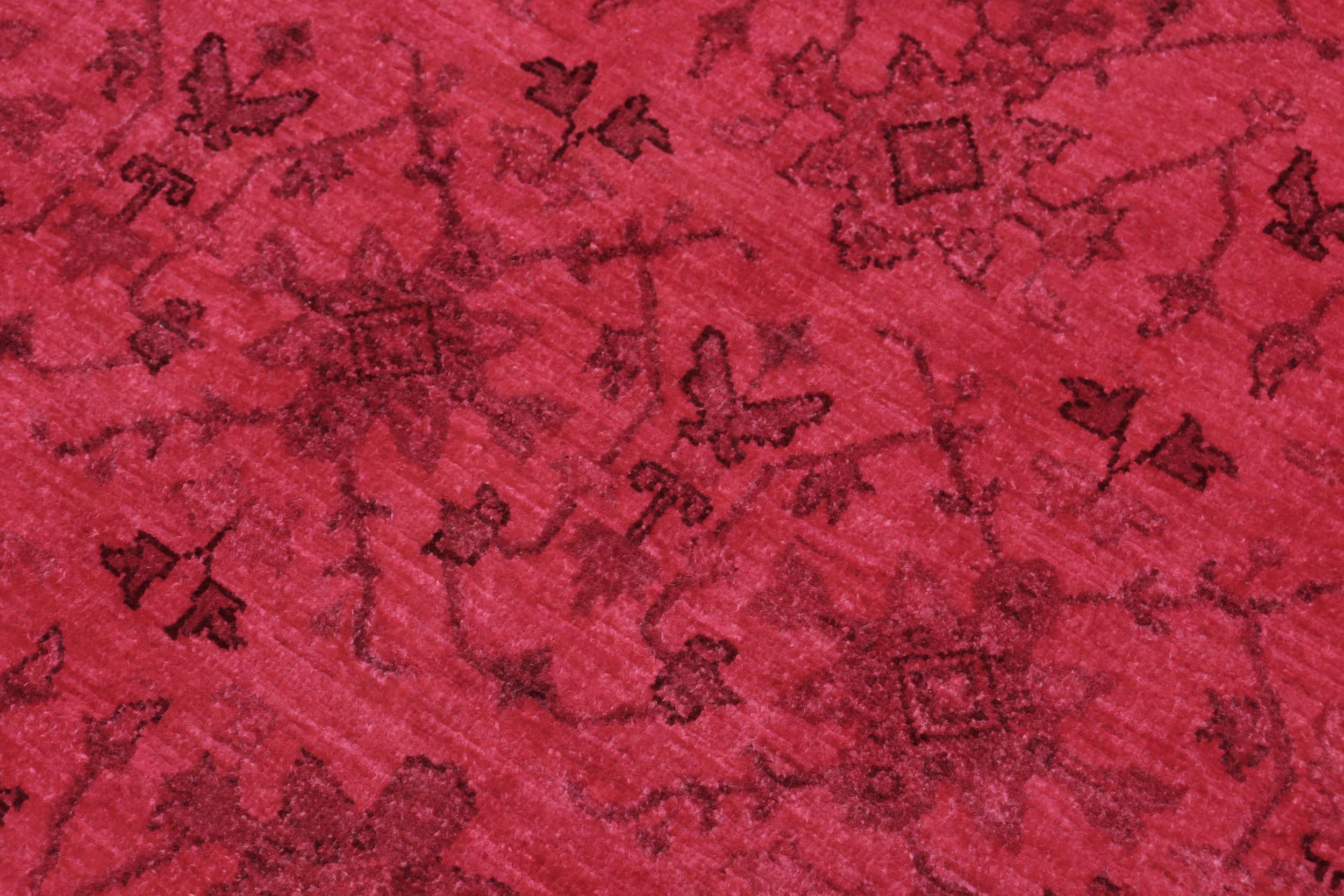handmade Over Dyed Kafkaz Hot Pink Hot Pink Hand Knotted RECTANGLE 100% WOOL area rug 8' x 10'