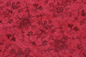 handmade Over Dyed Kafkaz Hot Pink Hot Pink Hand Knotted RECTANGLE 100% WOOL area rug 8' x 10'